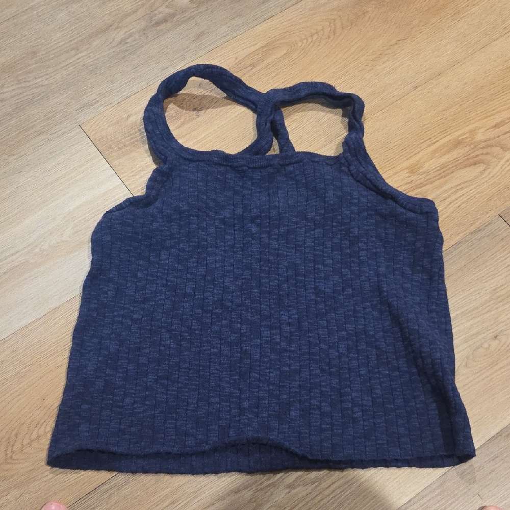 Pilcro Navy Textured Tank Top